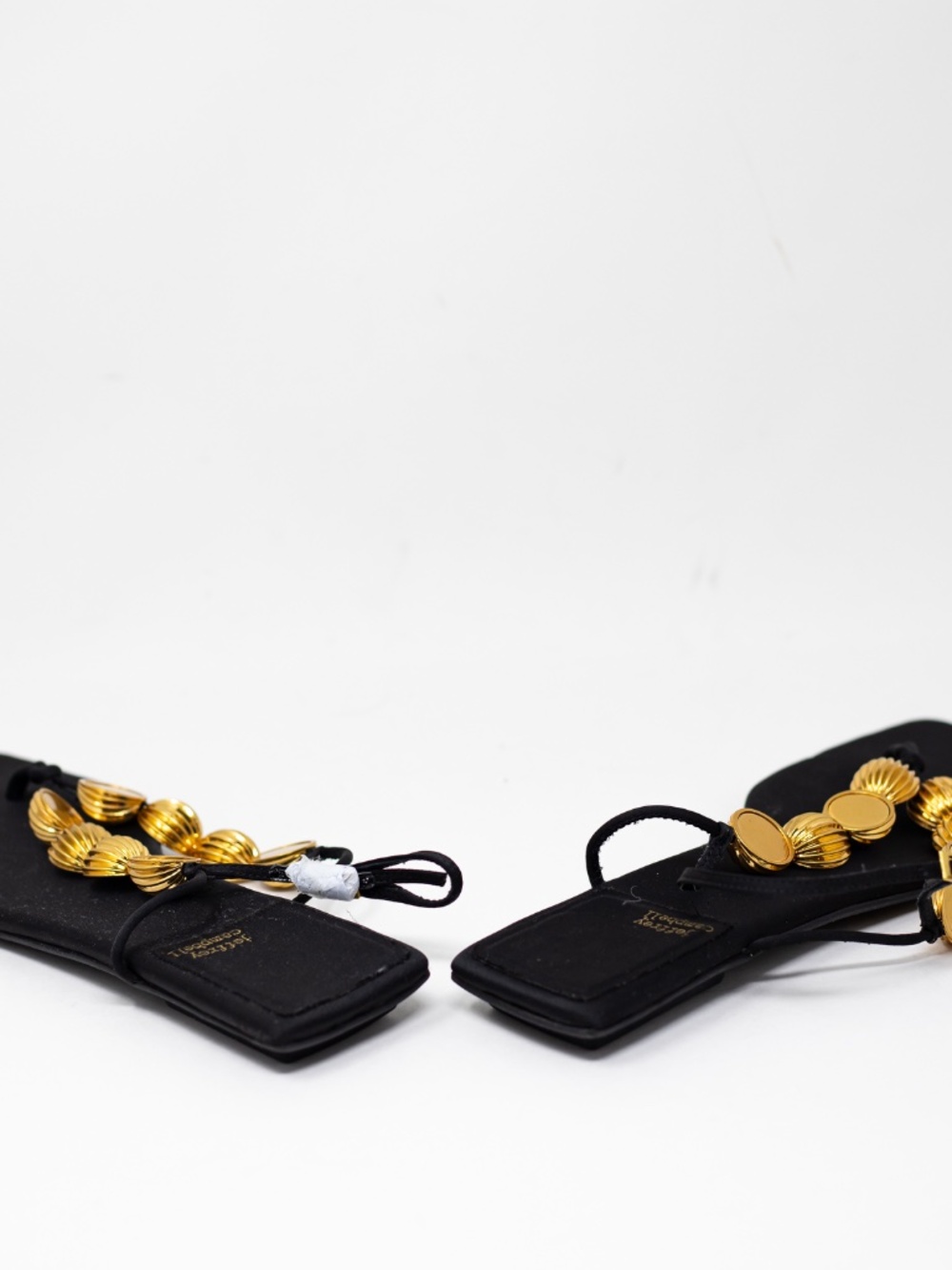 NEW Jeffrey Campbell Yucatan Metal Geometric Beading Strappy Flat Sandals Shoes - Picture 3 of 4